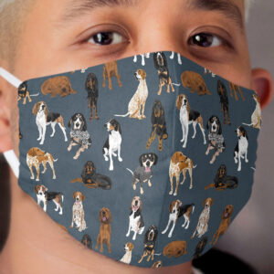 Coonhounds on Navy Cloth Face Mask