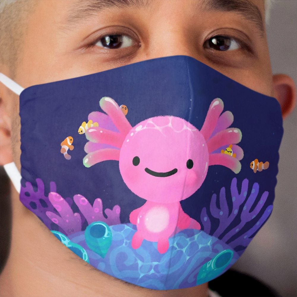 Coral axolotl Cloth Face Mask