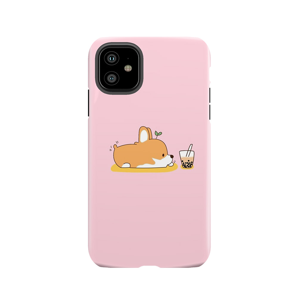 Corgi And Bubble Tea Tough Phone Case