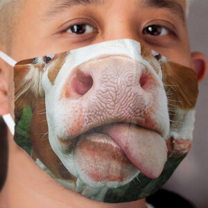 Cow Lover Funny Face Milk Pet Cute Animals Gifts with Tongue licking Cloth Face Mask