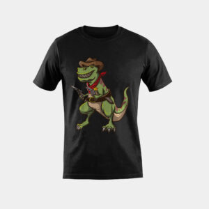 Cowboy T Rex Dinosaur Kids Shirt Wild West Country Boys Gift T-Shirt