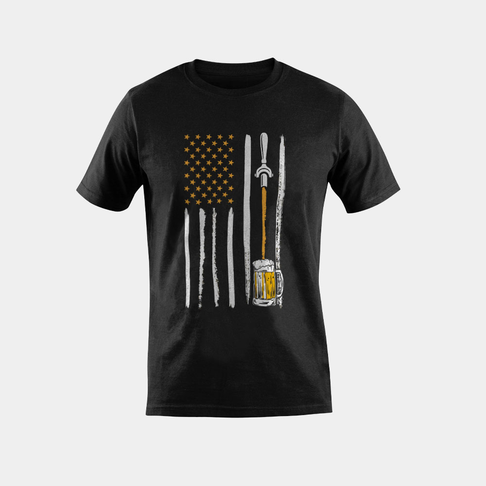 Craft Beer American Flag USA 4th July Brewery Alcohol Lovers T-Shirt