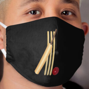 Cricket Wicket, Bat and Ball Cloth Face Mask