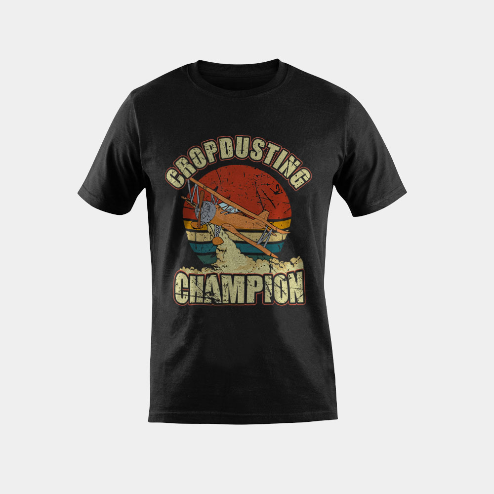 Cropdusting Champion Vintage Fart Joke Crop Duster Plane T-Shirt