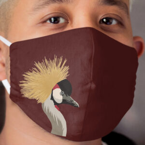 Crowned Crane Portrait Cloth Face Mask