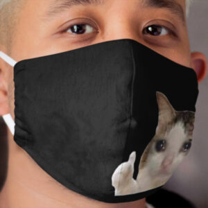 Crying Cat Meme - High Quality Cloth Face Mask
