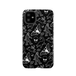Cryptid Pattern (Black Background) Tough Phone Case