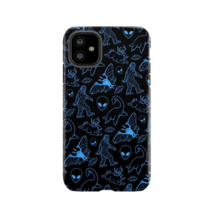 Cryptid Pattern (Blue Lines) Tough Phone Case