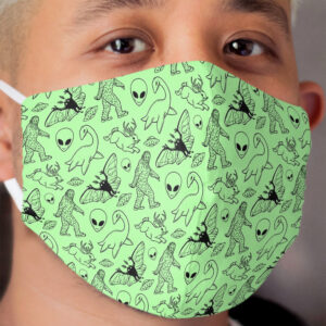 Cryptid Pattern (Green Background) Cloth Face Mask