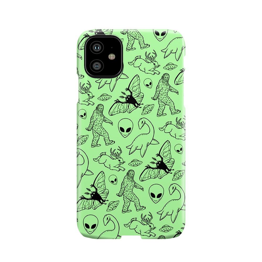Cryptid Pattern (Green Background) Phone Case