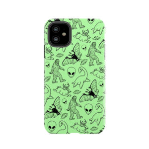 Cryptid Pattern (Green Background) Tough Phone Case