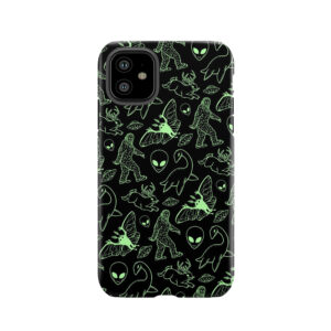Cryptid Pattern (Green Lines) Tough Phone Case