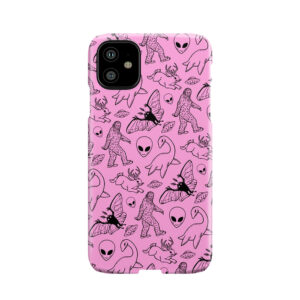 Cryptid Pattern (Pink Background) Phone Case