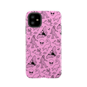Cryptid Pattern (Pink Background) Tough Phone Case