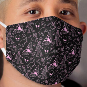 Cryptid Pattern (Pink Lines) Cloth Face Mask