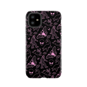 Cryptid Pattern (Pink Lines) Tough Phone Case