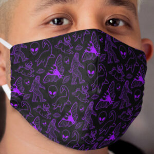 Cryptid Pattern (Purple Lines) Cloth Face Mask
