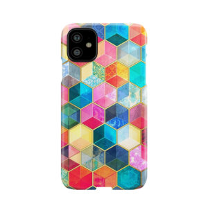 Crystal Bohemian Honeycomb Cubes - Colorful Hexagon Pattern Phone Case