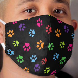 Cute and colorful dog paws Cloth Face Mask