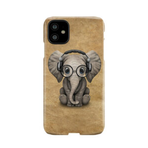 Cute Baby Elephant Dj Wearing Headphones And Glasses Phone Case