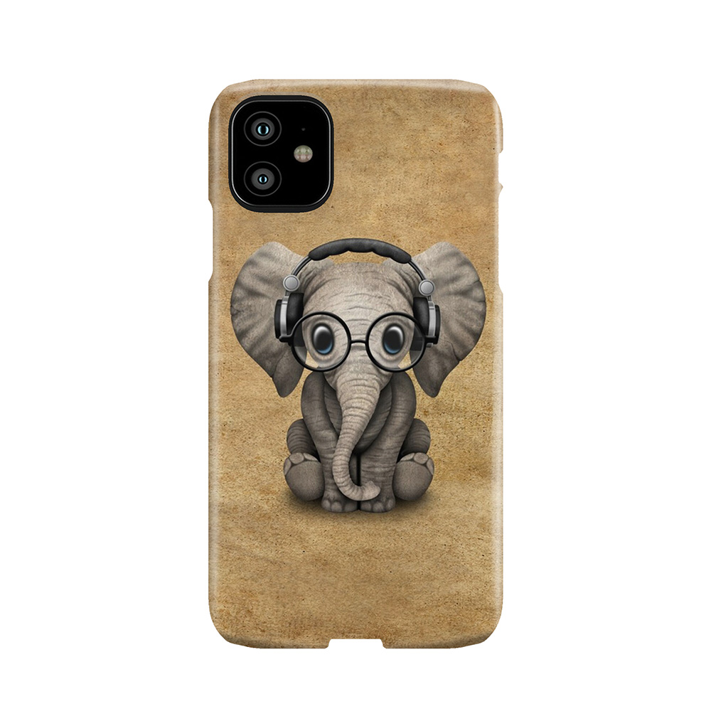 Cute Baby Elephant Dj Wearing Headphones And Glasses Phone Case