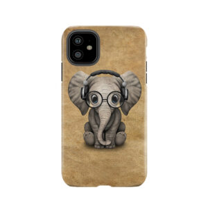 Cute Baby Elephant Dj Wearing Headphones And Glasses Tough Phone Case