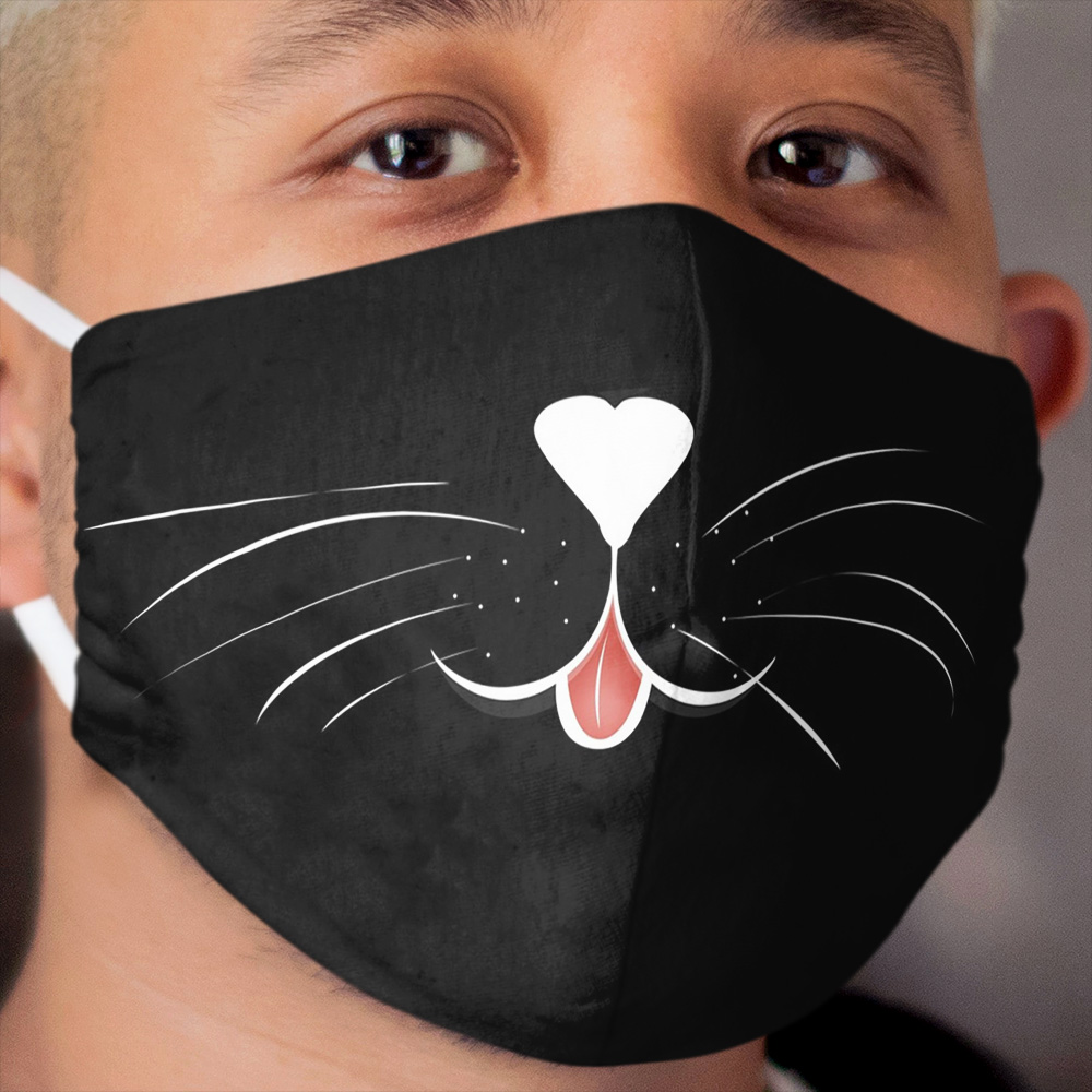Cute Black Cat Nose Cloth Face Mask