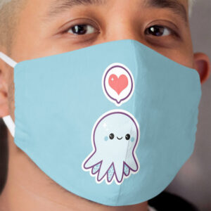 Cute Blue Octopus Cloth Face Mask