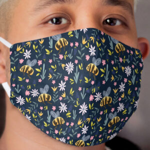 Cute Bumblebees - Dark Version Cloth Face Mask