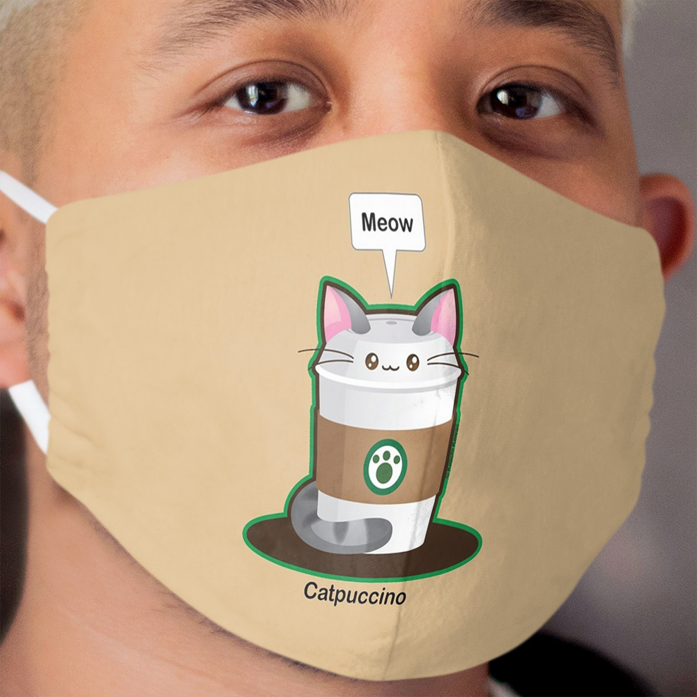 Cute Cat Coffee Cloth Face Mask