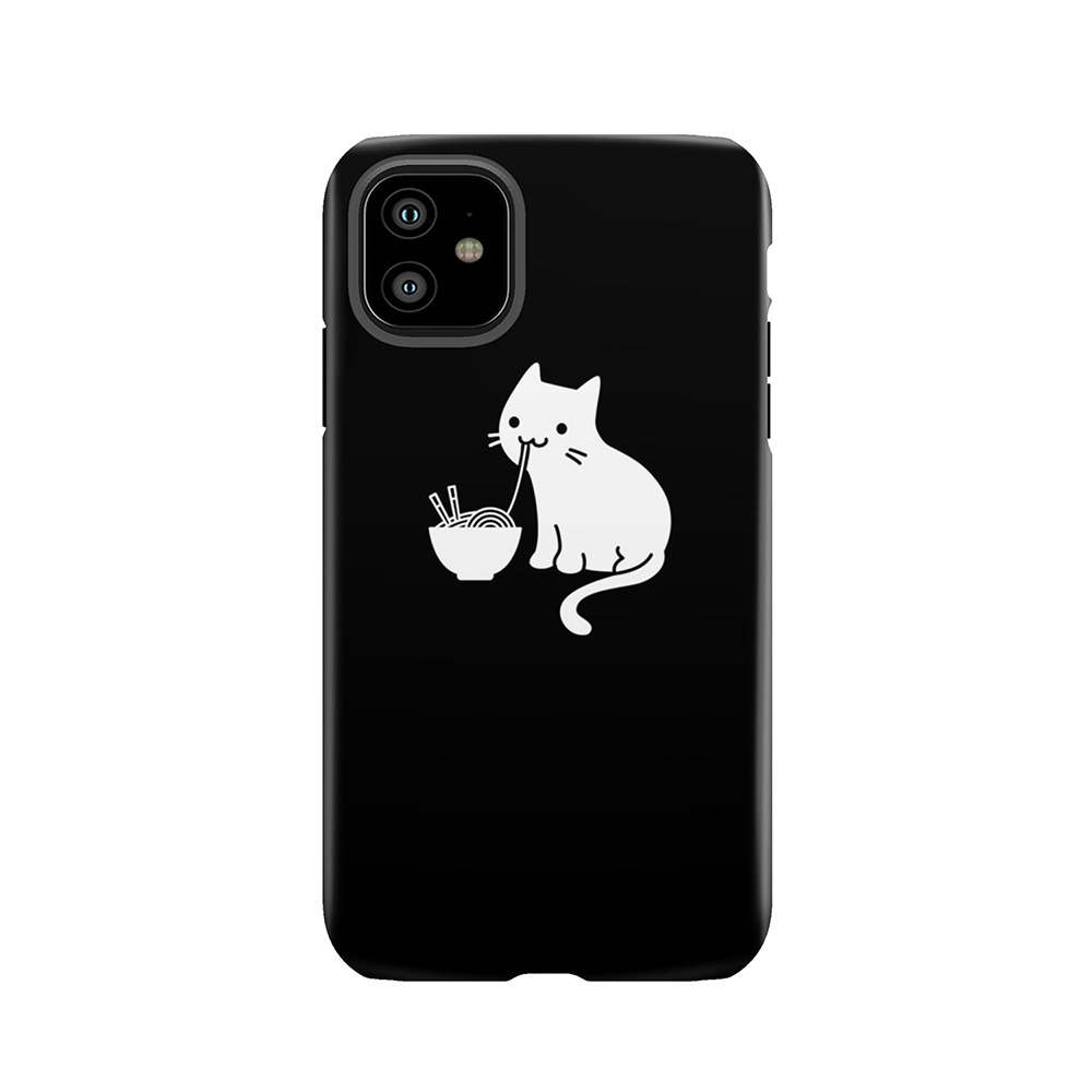Cute Cat Eating Ramen Tough Phone Case