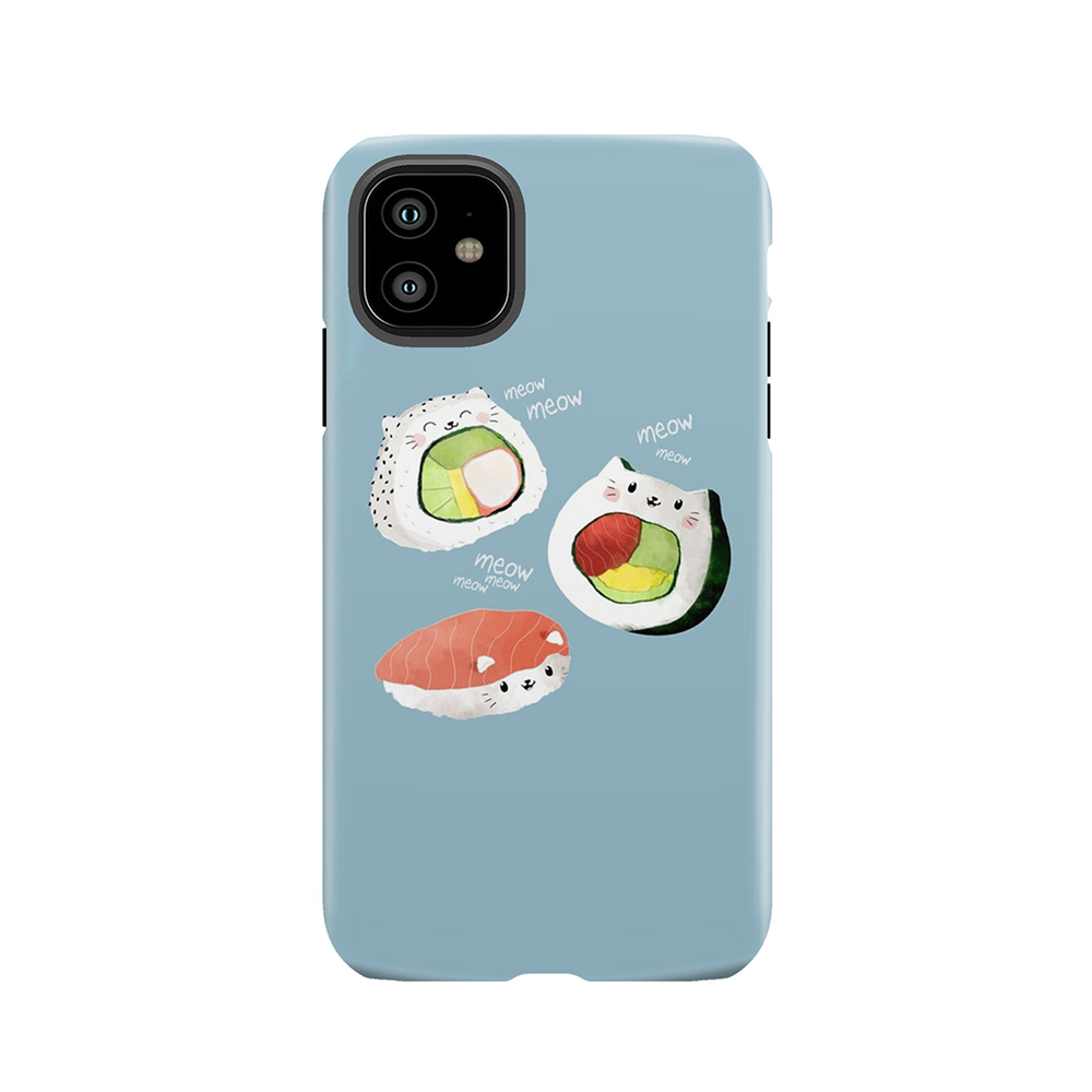 Cute Cat Sushi Rolls Tough Phone Case