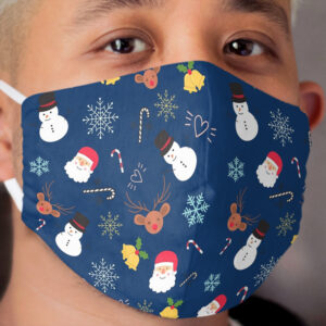 Cute Christmas Pattern | Santa, Jingle Bells, Snowman Cloth Face Mask