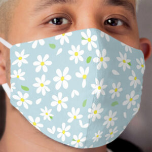 cute daisies on a blue sky Cloth Face Mask
