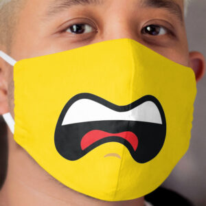 Cute Open Mouth Minifig Face Funny AFOL Cloth Face Mask