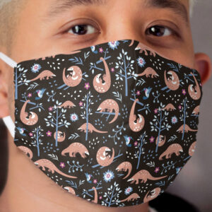 Cute Pangolin Pattern - Forest Pattern Cloth Face Mask