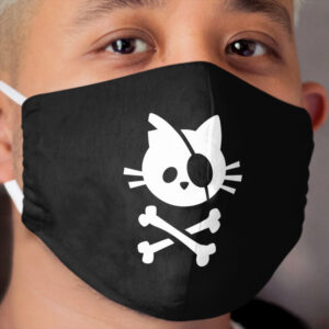 Cute Pirate Cat: Skull and Crossbone Cloth Face Mask