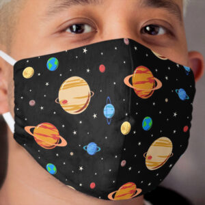 Cute Planets Pattern Cloth Face Mask