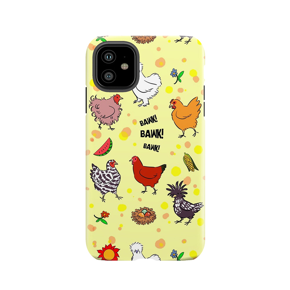 Cute Seamless Chickens Pattern Cartoon Tough Phone Case