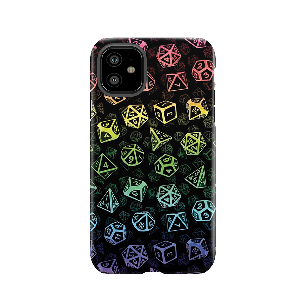 D20 Dice Set Pattern (Rainbow) Tough Phone Case