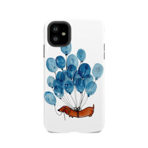 Dachshund Dog And Balloons Tough Phone Case