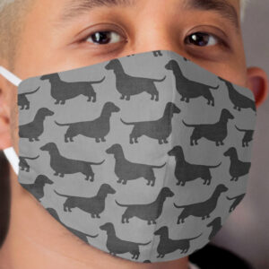 Dachshund Dog Silhouette(s) | Smooth Coated Wiener Dog Cloth Face Mask