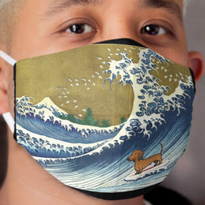 Dachshund Weiner Dog Surfing 1 Cloth Face Mask