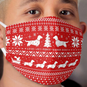 Dachshunds Christmas Sweater Pattern Cloth Face Mask