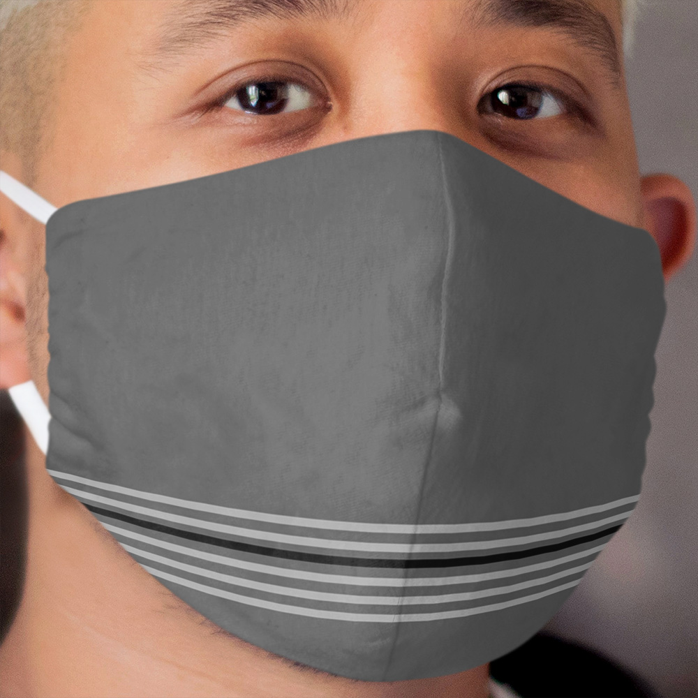 Dark Grey with Black Stripe Cloth Face Mask