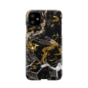 Dark Marble Stone Pattern With Golden Glitter Phone Case