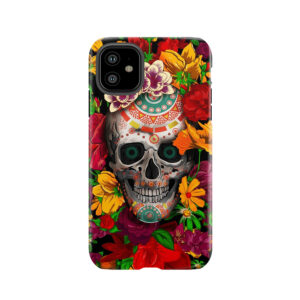 Day Of The Dead Sugar Skull With Flower Tough Phone Case