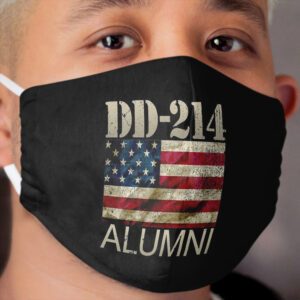 DD-214 Alumni Military Veteran Vintage American Flag Cloth Face Mask