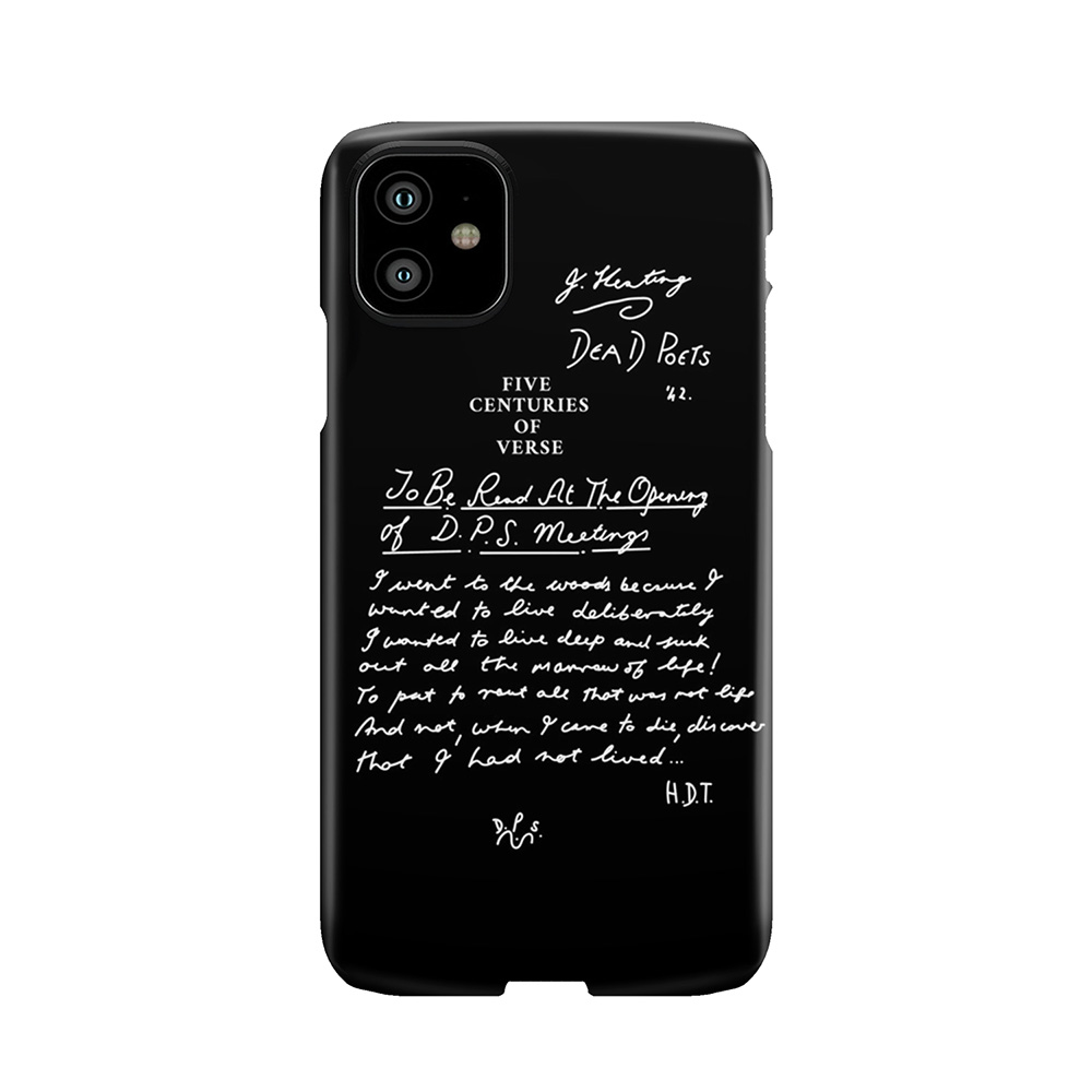 Dead Poets Society Five Centuries Of Verse Black Phone Case