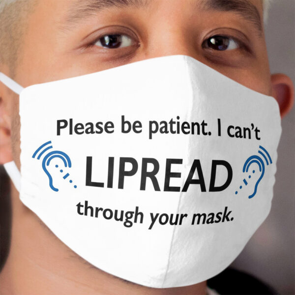 DEAF Lipread Cloth Face Mask Coronavirus Sign Language Symbol Cloth Face Mask